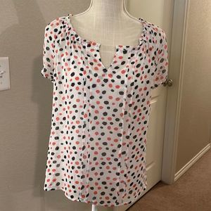 Zac & Rachel Women's Polka Dot Blouse Size Small Multicolor Polyester.